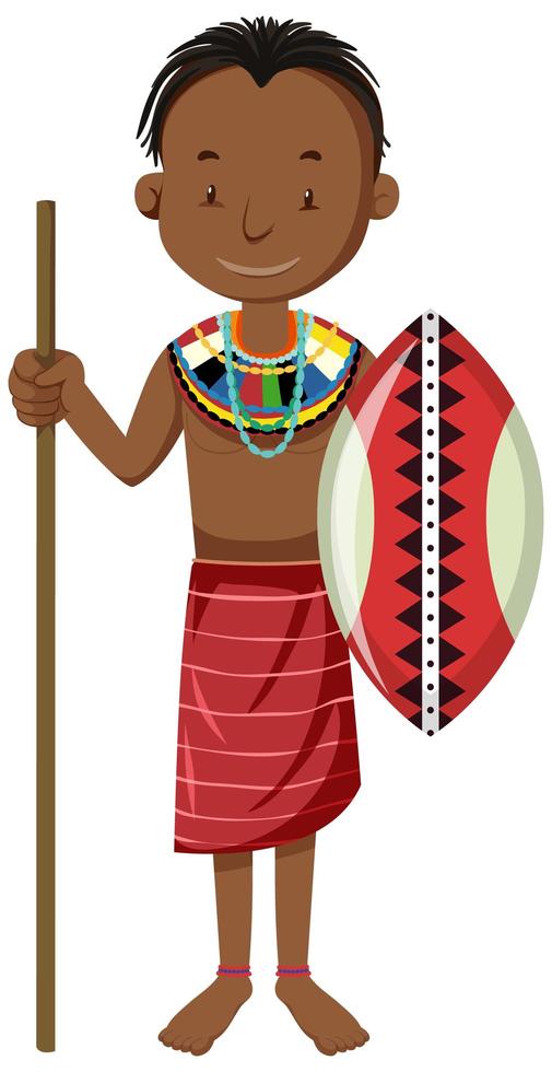 persone etniche delle tribù africane nel personaggio dei cartoni animati di abbigliamento tradizionale vettore