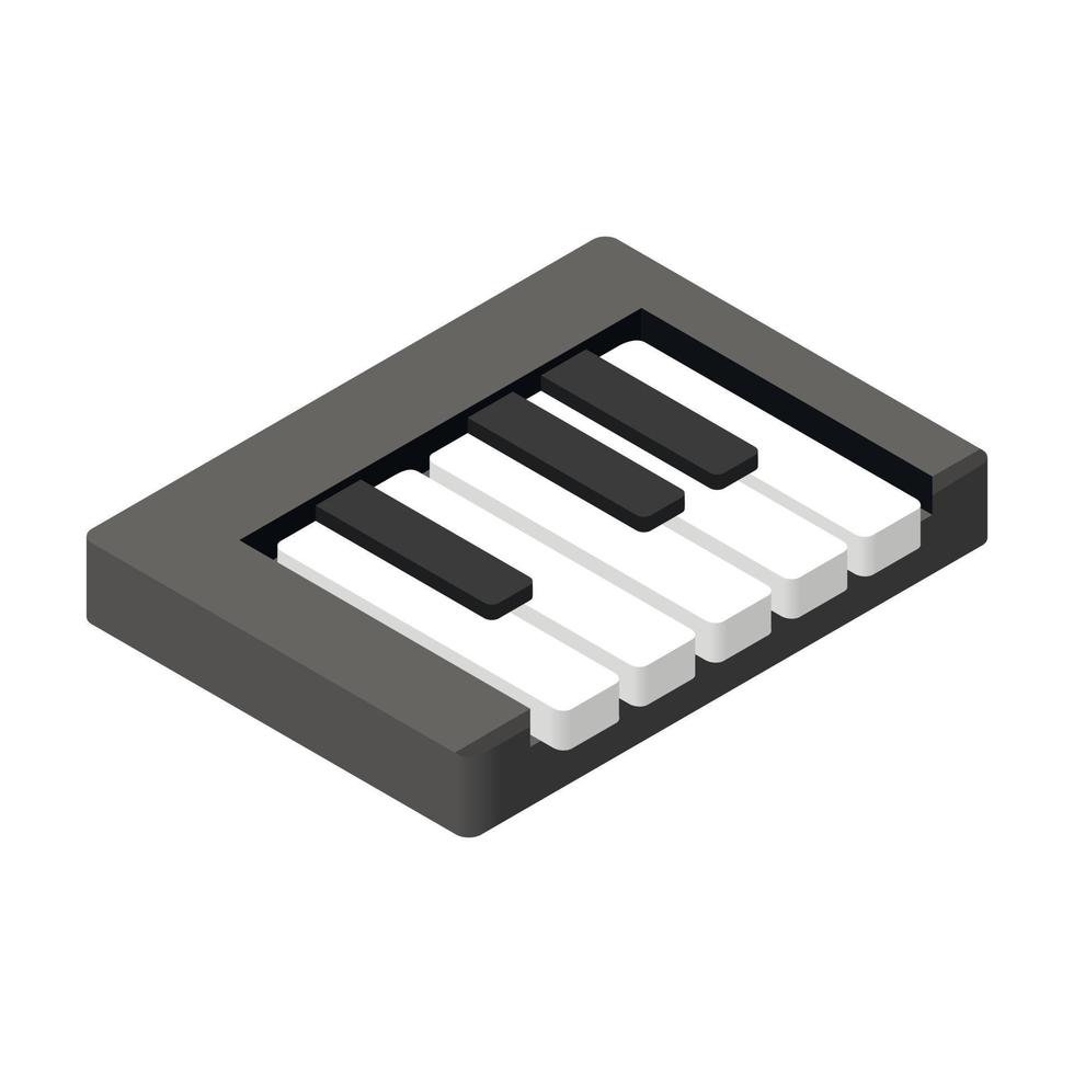 pianoforte chiavi isometrico 3d icona vettore