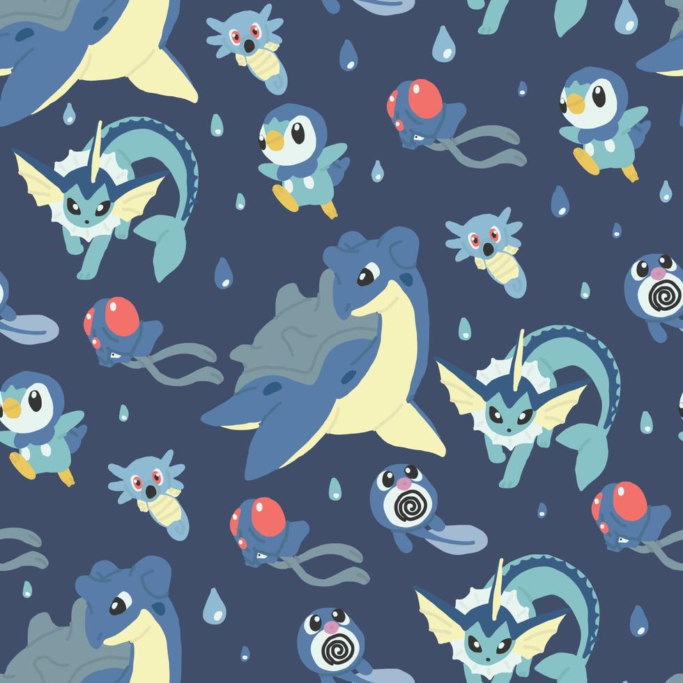 acqua Pokemon modello vettore