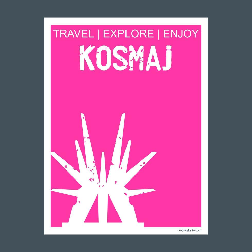 kosmaj Sud belgrado Serbia monumento punto di riferimento opuscolo piatto stile e tipografia vettore