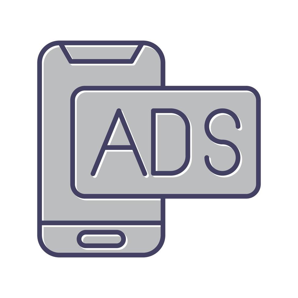 mobile pubblicità vettore icona