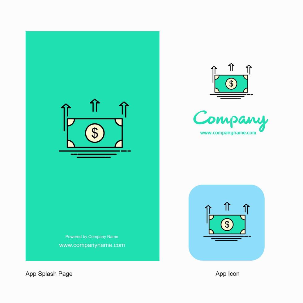 rivolta dollaro azienda logo App icona e spruzzo pagina design creativo attività commerciale App design elementi vettore