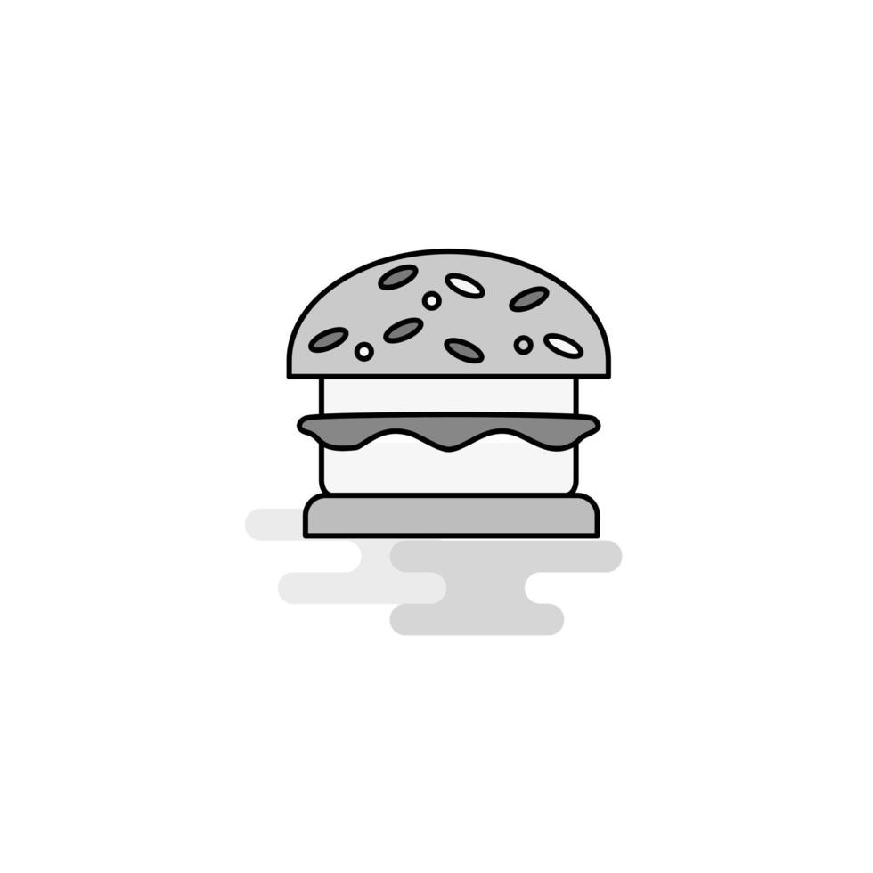 hamburger ragnatela icona piatto linea pieno grigio icona vettore
