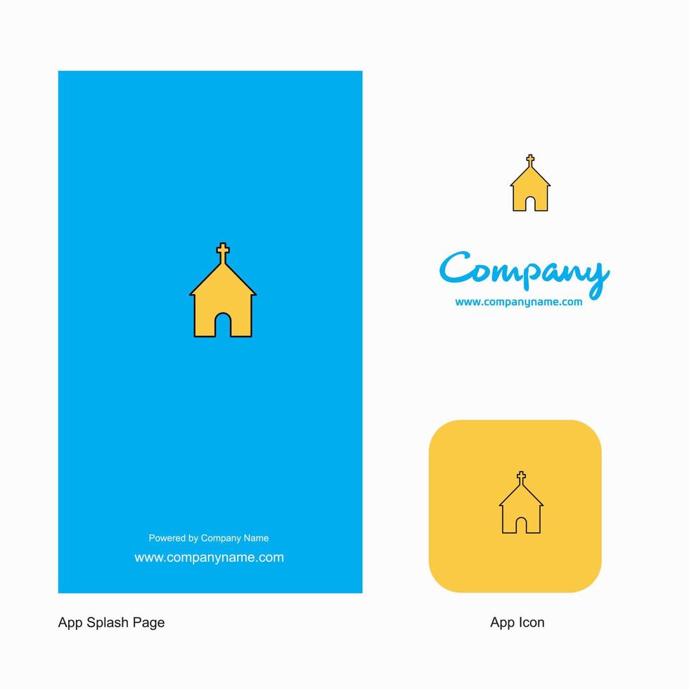 Chiesa azienda logo App icona e spruzzo pagina design creativo attività commerciale App design elementi vettore