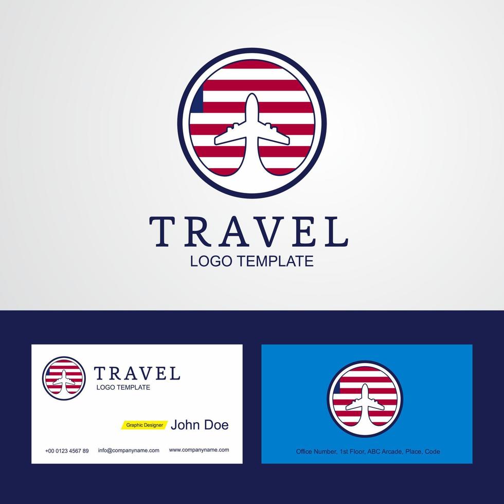 viaggio Liberia creativo cerchio bandiera logo e attività commerciale carta design vettore