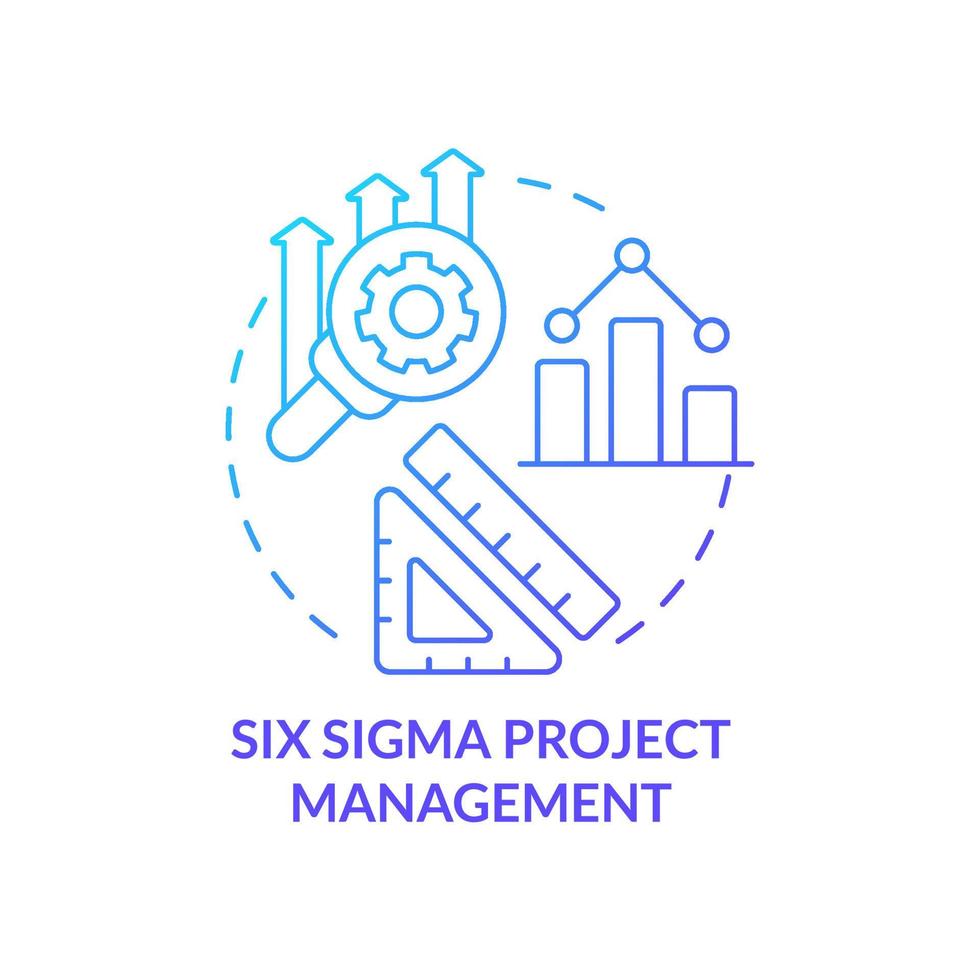 sei sigma progetto gestione blu pendenza concetto icona. attività commerciale. efficace opera organizzazione astratto idea magro linea illustrazione. isolato schema disegno. vettore