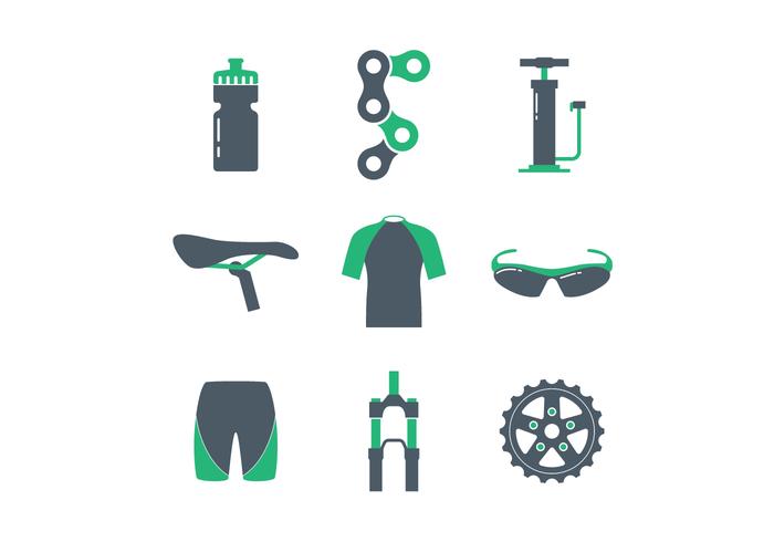 Set di icone di biciclette vettore