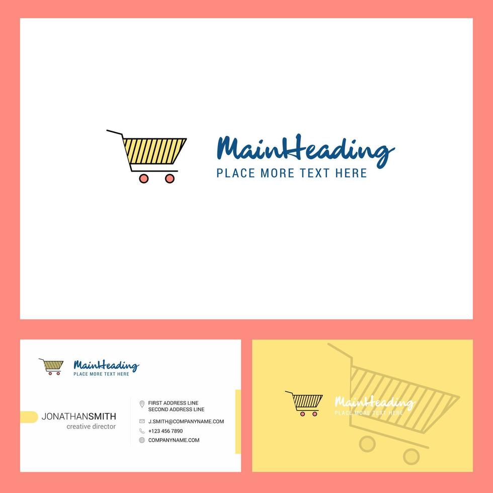 carrello logo design con tagline davanti e indietro busienss carta modello vettore creativo design