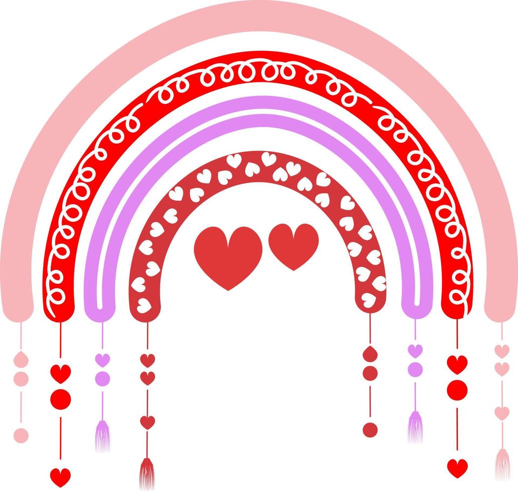 arcobaleno san valentino clipart. amore arcobaleno vettore