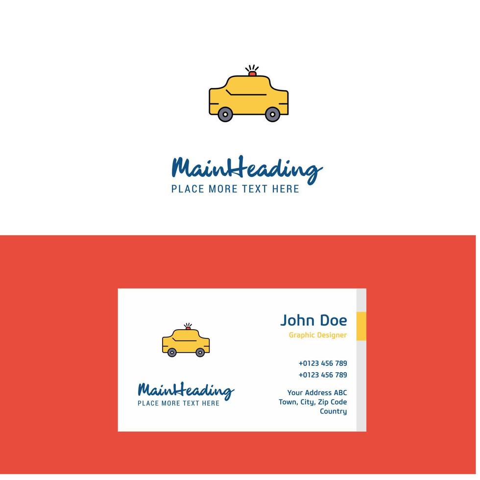 piatto Taxi logo e visitare carta modello busienss concetto logo design vettore