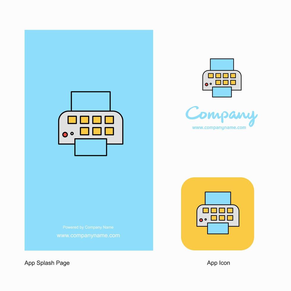 stampante azienda logo App icona e spruzzo pagina design creativo attività commerciale App design elementi vettore
