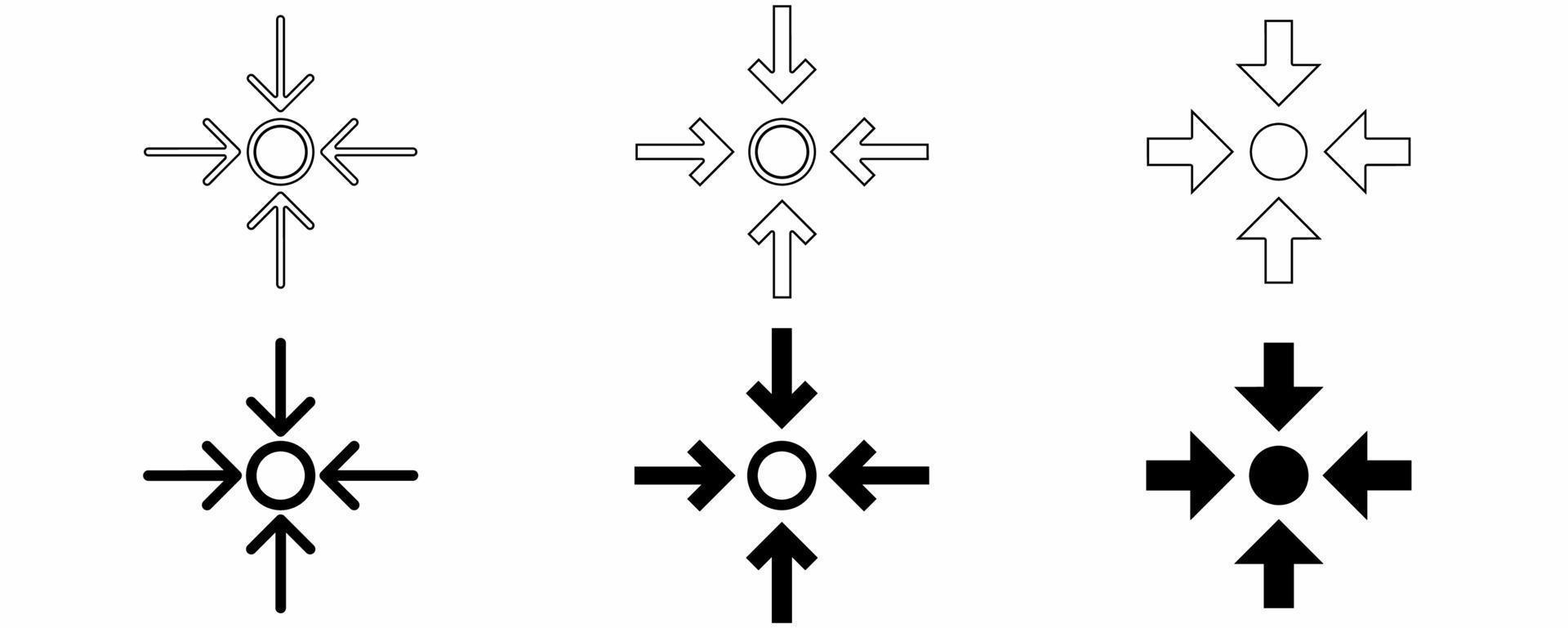 schema incontro punto icona impostato isolato su bianca sfondo vettore