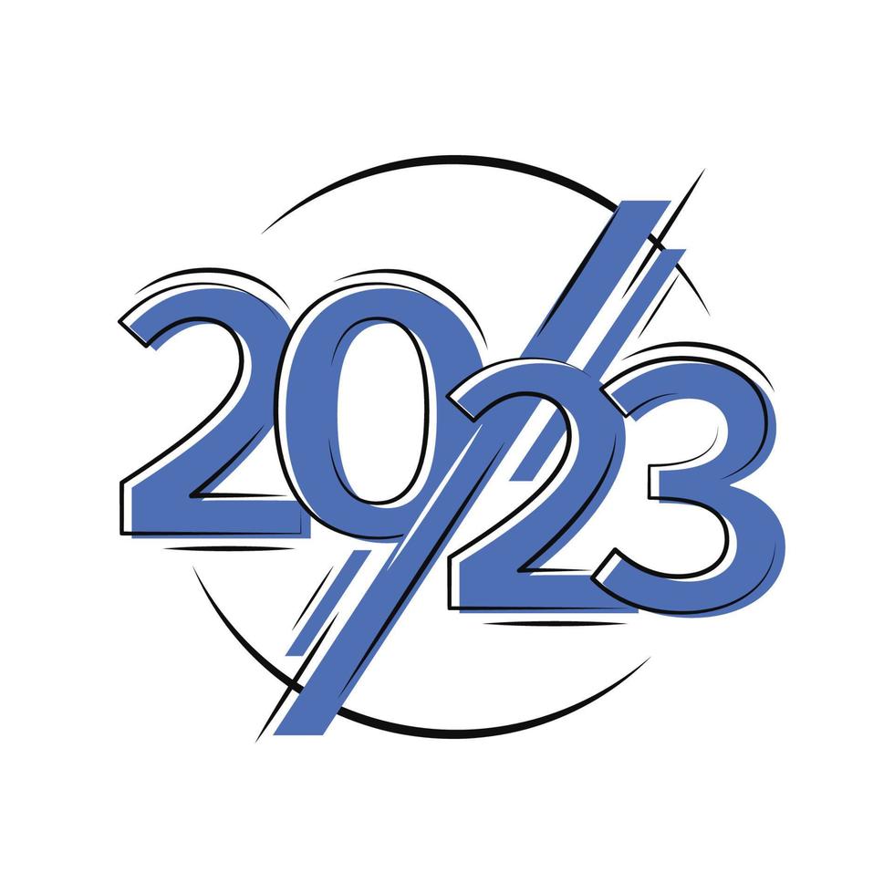 2023 contento nuovo anno logo testo design. vettore illustrazione