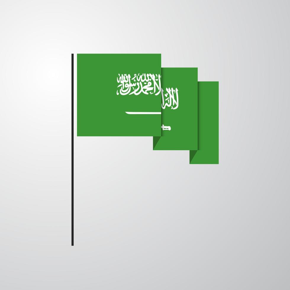 Arabia arabia agitando bandiera creativo sfondo vettore
