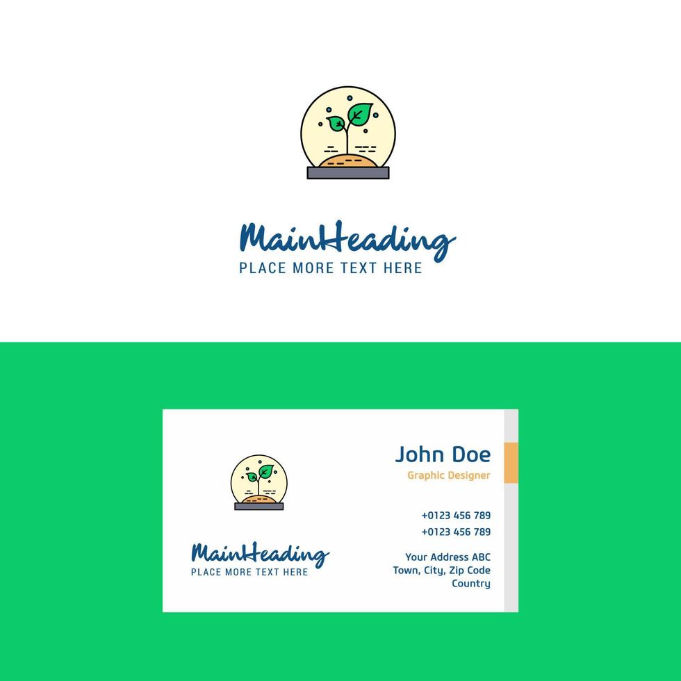 piatto pianta logo e visitare carta modello busienss concetto logo design vettore