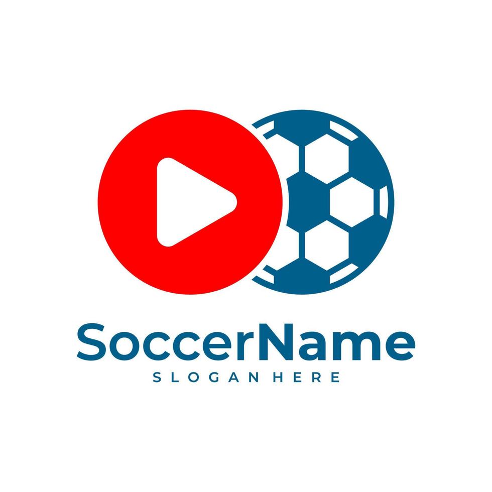 giocare calcio logo modello, calcio logo design vettore