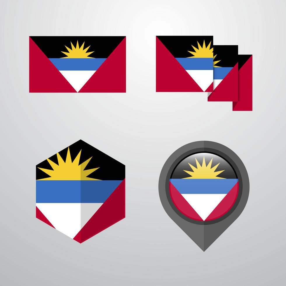 antigua e barbuda bandiera design impostato vettore