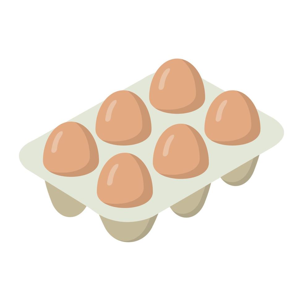 illustrazione vettoriale del vassoio delle uova su uno sfondo. simboli di qualità premium. icone vettoriali per il concetto e la progettazione grafica.
