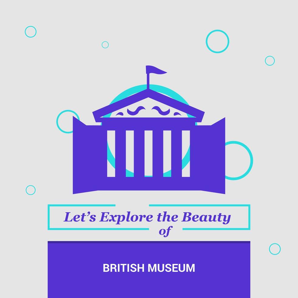 lascia Esplorare il bellezza di Britannico Museo UK nazionale punti di riferimento vettore