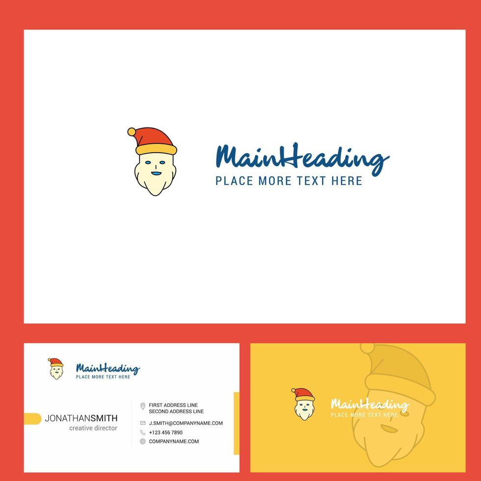 Santa clausola logo design con tagline davanti e indietro busienss carta modello vettore creativo design