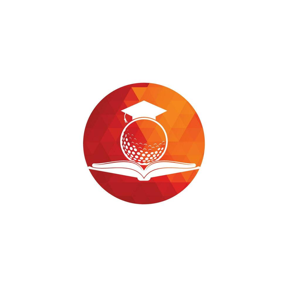 la laurea libro golf logo design vettore. golf libro icona logo design elemento vettore