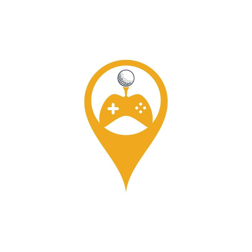 golf gioco carta geografica perno forma concetto logo design modello. golf gioco icona logo design elemento vettore