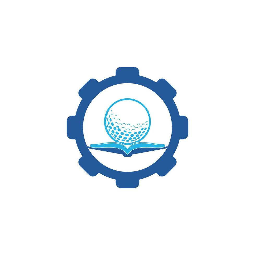 libro golf Ingranaggio forma concetto logo design vettore. golf libro icona logo design elemento vettore