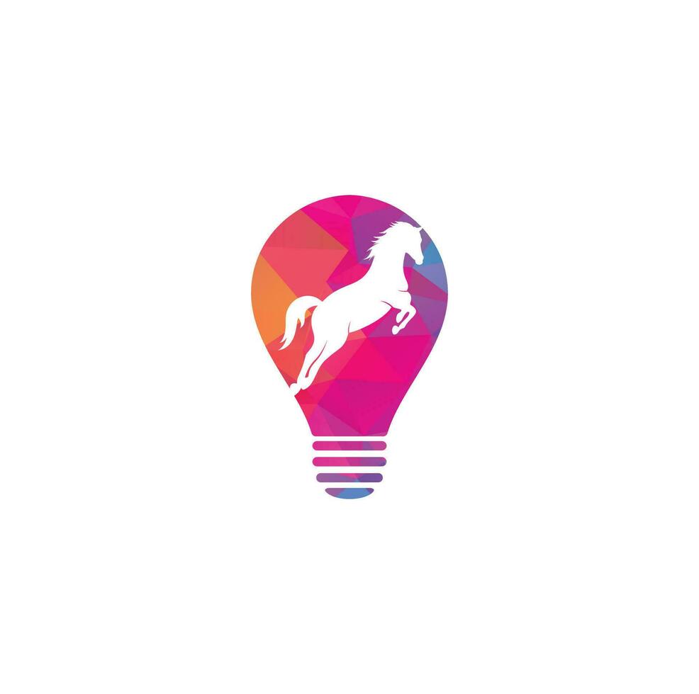 cavallo lampadina forma vettore logo design. cavallo cartello icona.