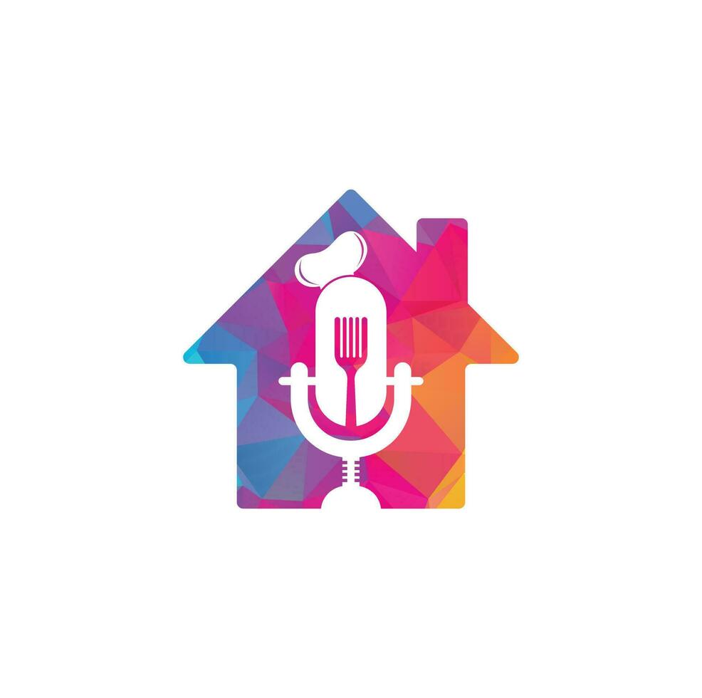 capocuoco Podcast casa forma concetto logo design modello. capocuoco formazione scolastica logo design vettore