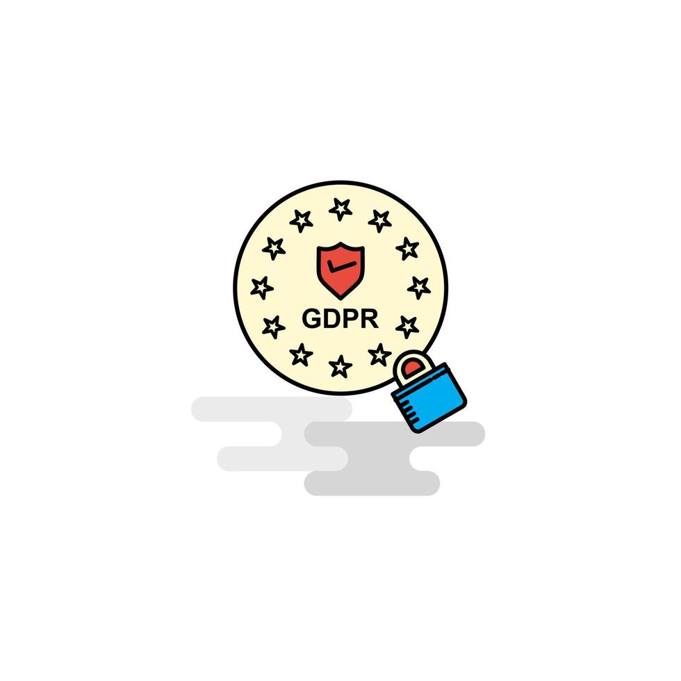 piatto GDPR icona vettore