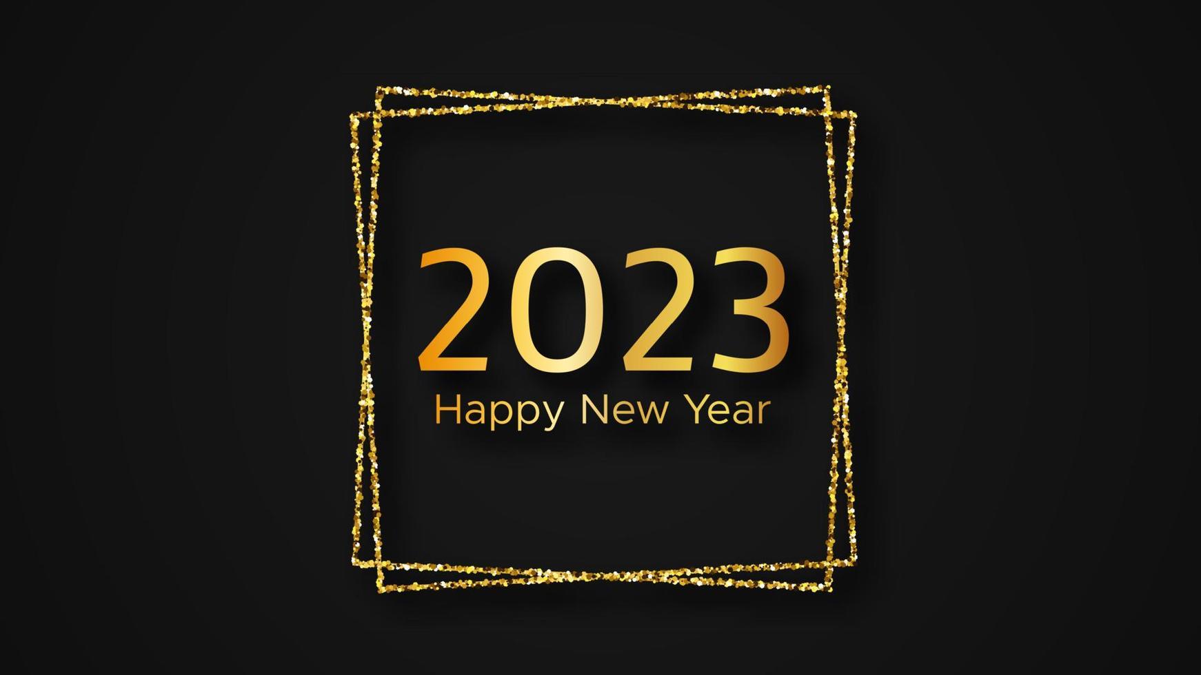 2023 contento nuovo anno oro sfondo vettore