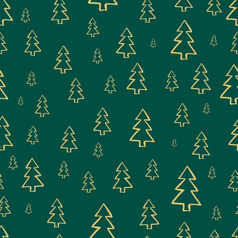 senza soluzione di continuità modello con mano disegnato Natale alberi. abbozzato abeti. inverno vacanza scarabocchio elementi. vettore illustrazione