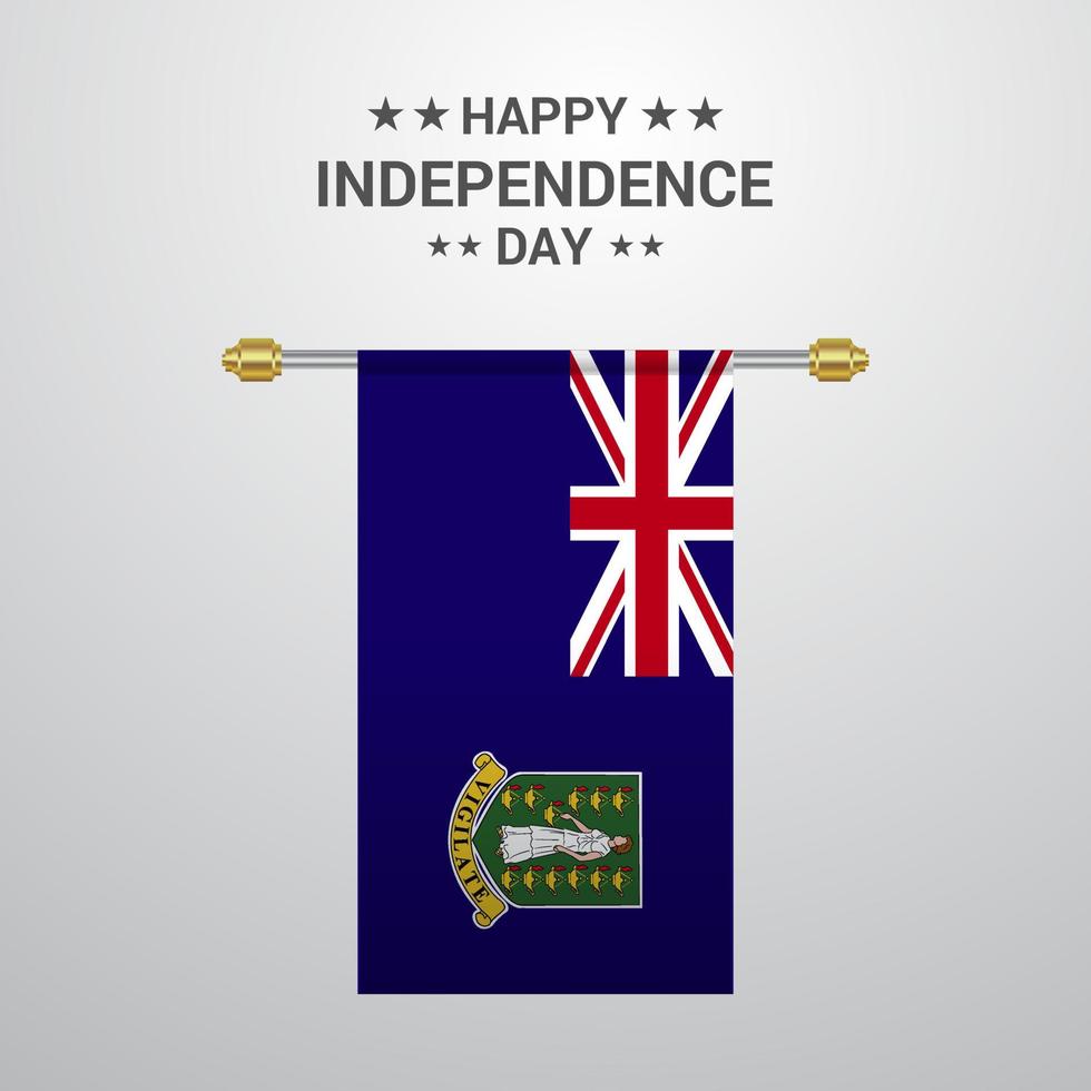 vergine isole UK indipendenza giorno sospeso bandiera sfondo vettore