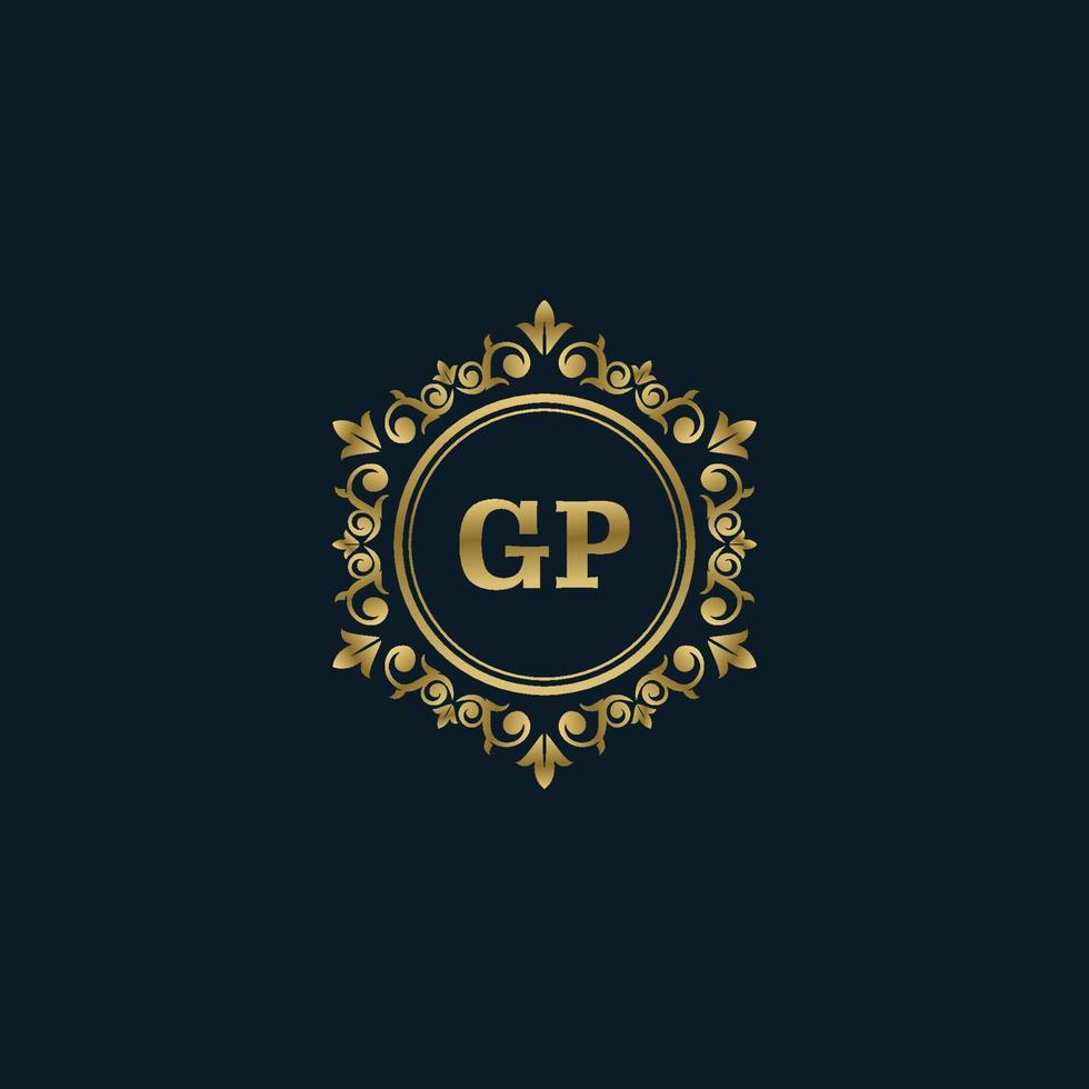 lettera gp logo con lusso oro modello. eleganza logo vettore modello.
