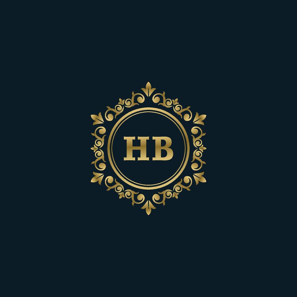 lettera hb logo con lusso oro modello. eleganza logo vettore modello.