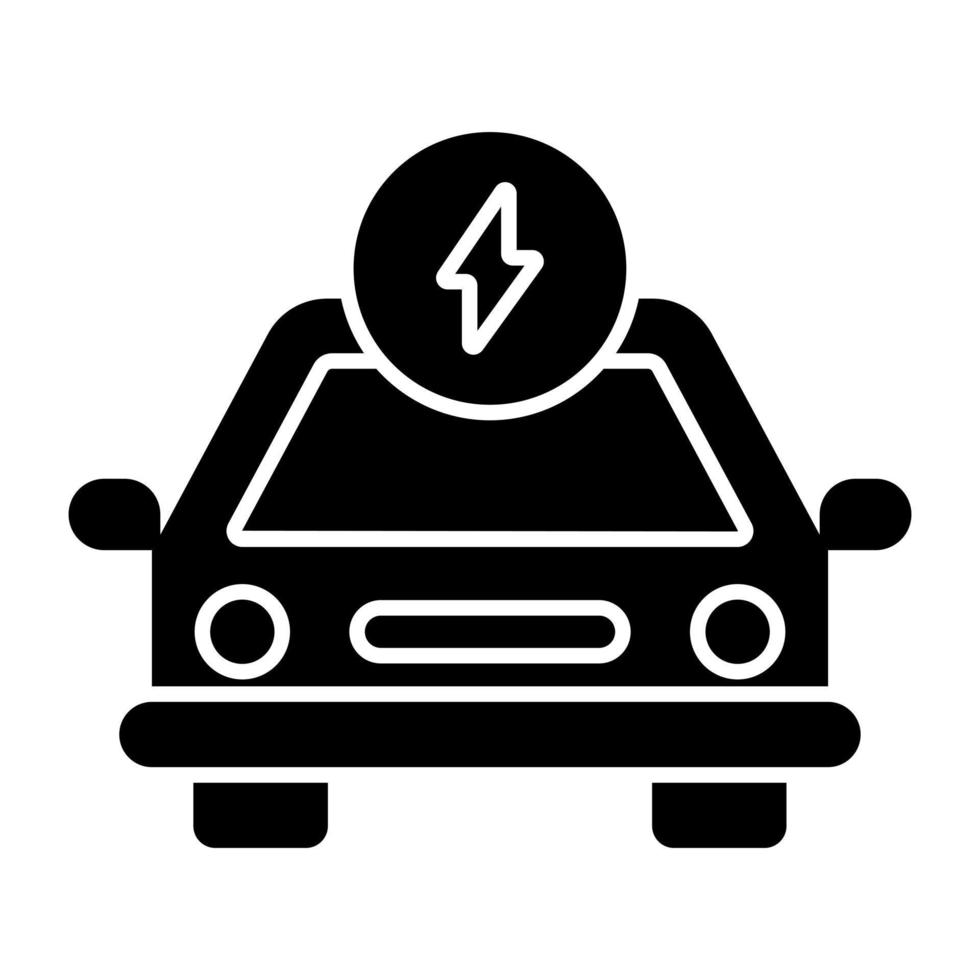 concettuale solido design icona di elettrico auto vettore