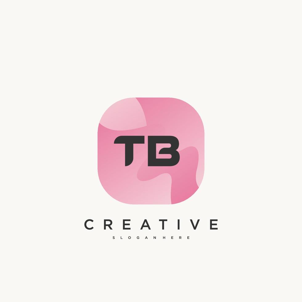 tb iniziale lettera logo icona design modello elementi con onda colorato arte. vettore