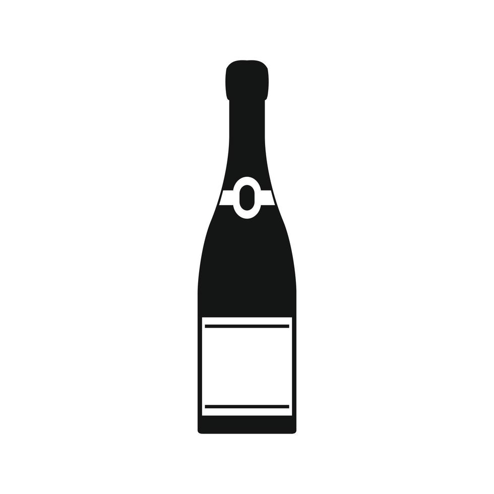 Champagne bottiglia icona, semplice stile vettore