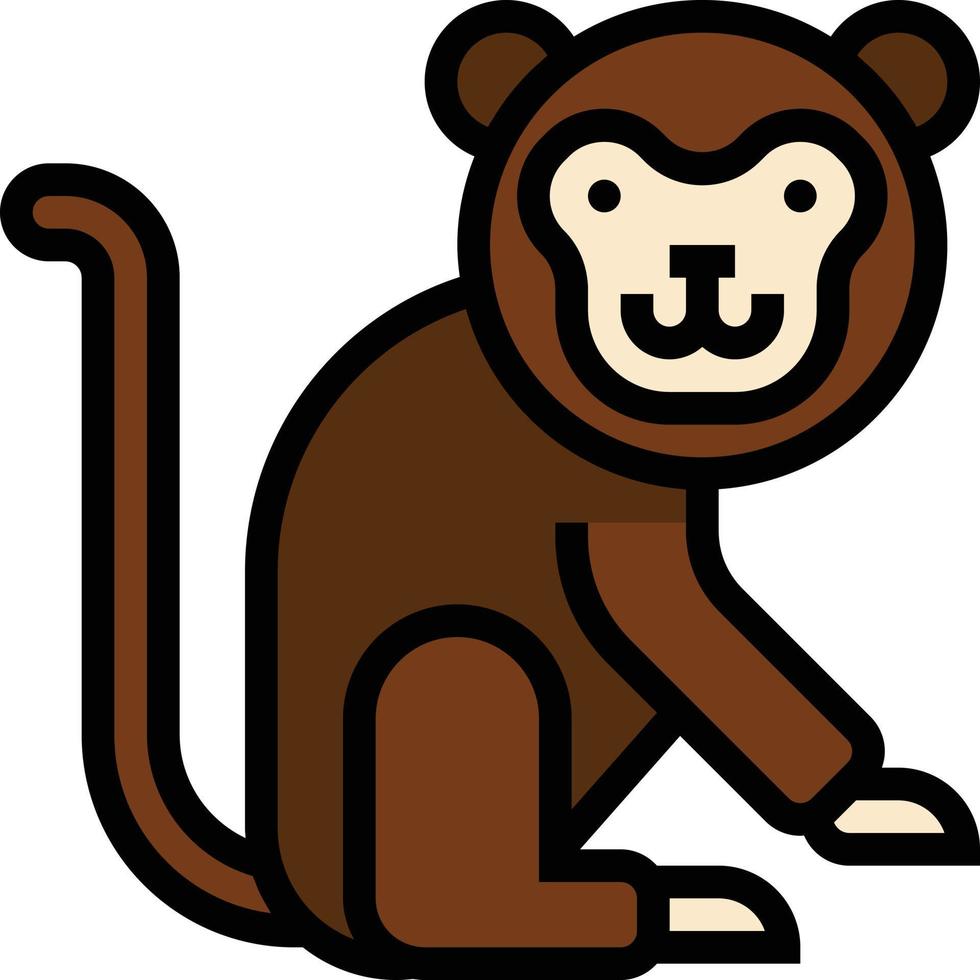 scimmia animale circo - pieno schema icona vettore