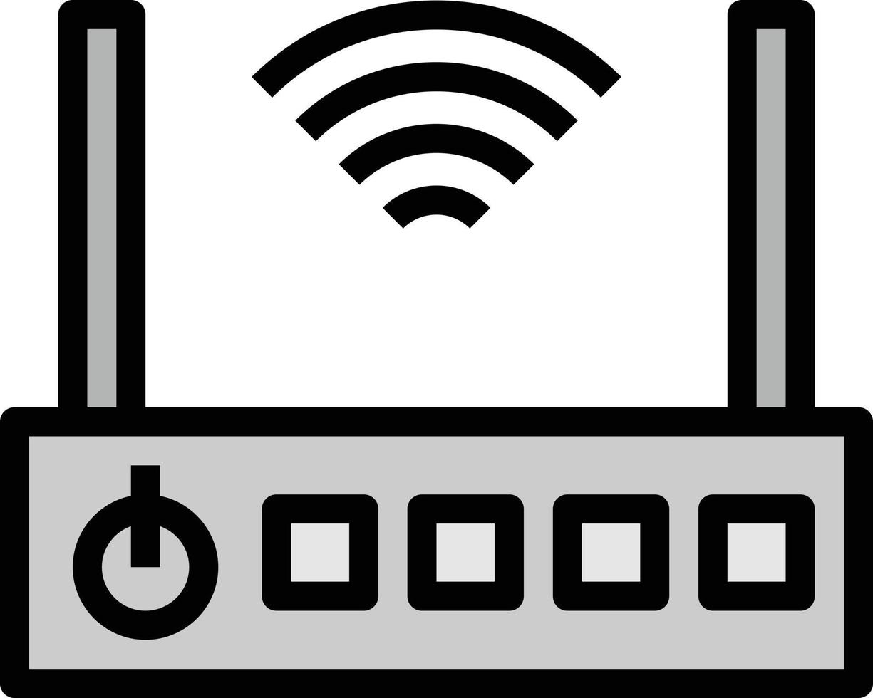 Wi-Fi Internet router Hotel terme - pieno schema icona vettore