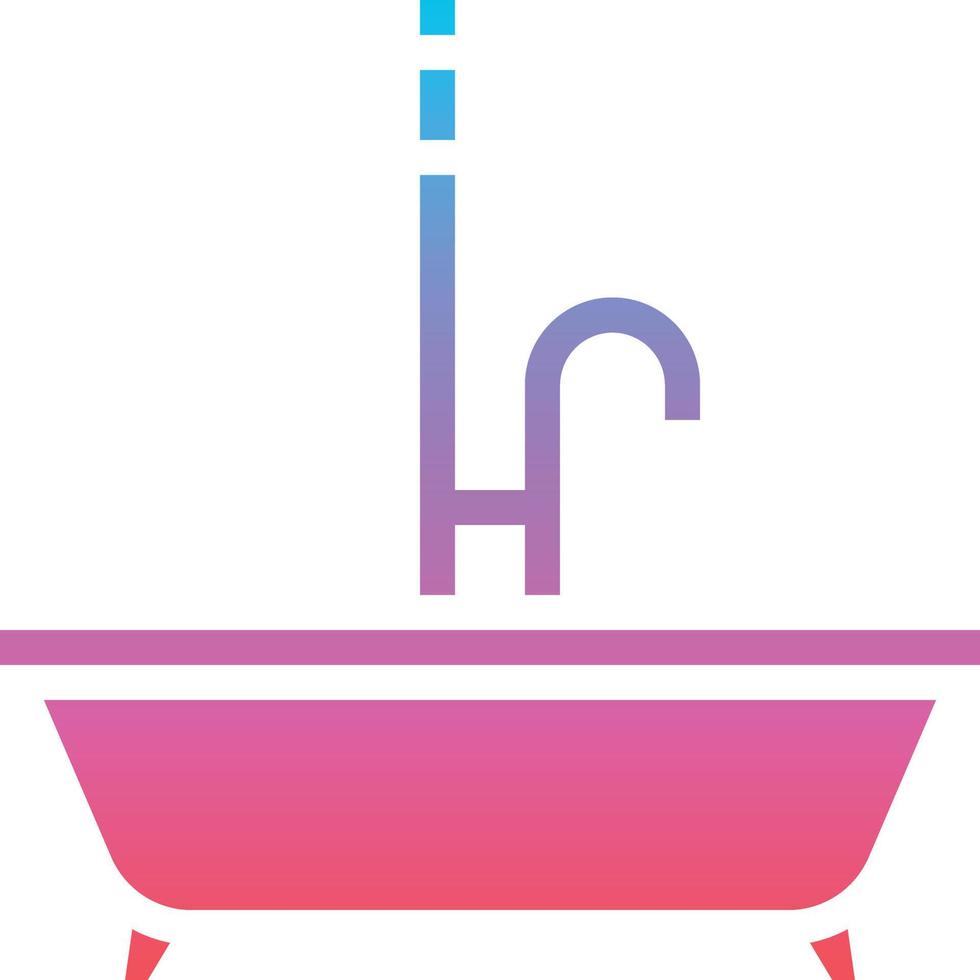 vasca da bagno bagno doccia bagno vasca - pendenza solido icona vettore