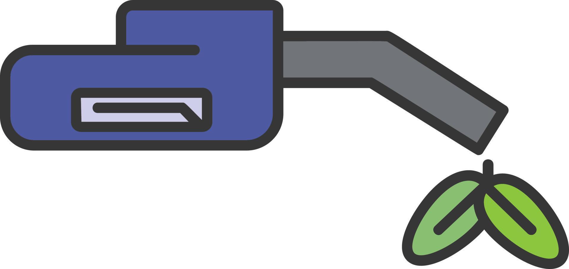 carburante pistola con pianta colore icona vettore