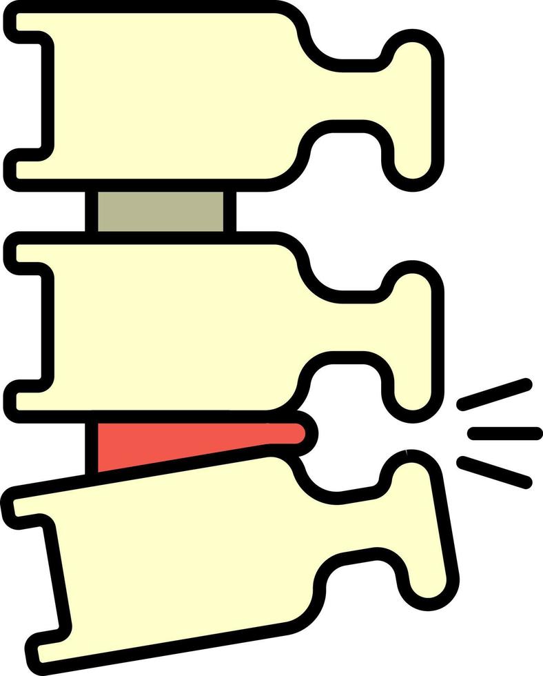 colonna vertebrale, infortunio colore icona vettore
