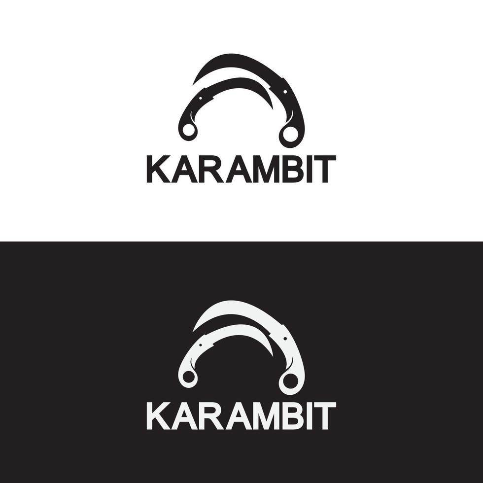 karambit coltello icona logo design vettore modello
