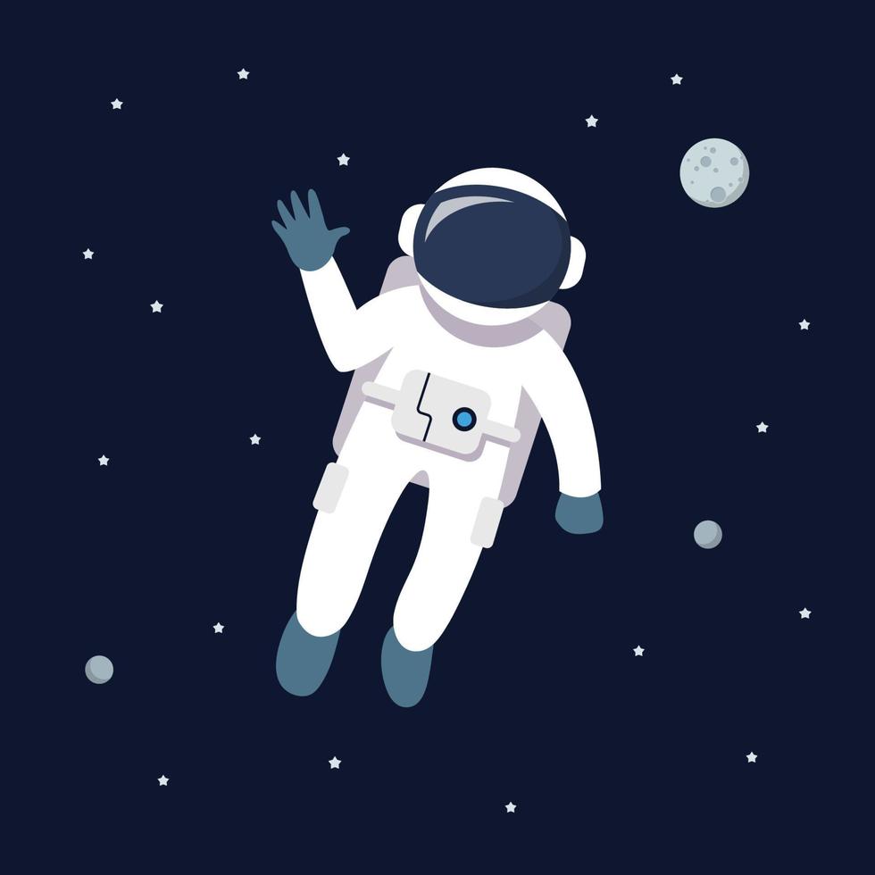 astronauta uomo galleggiante nel spazio vettore