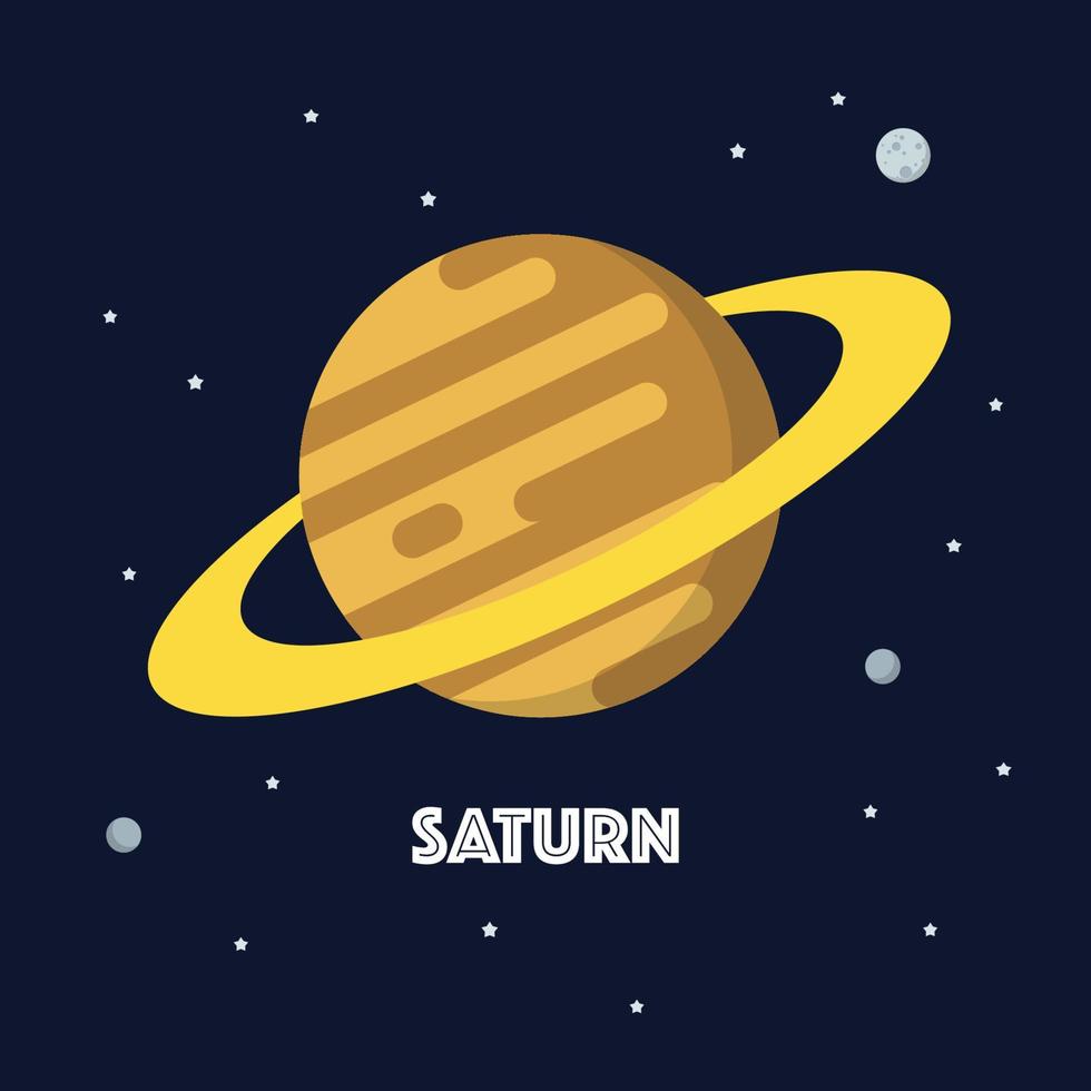 Saturno su spazio sfondo vettore