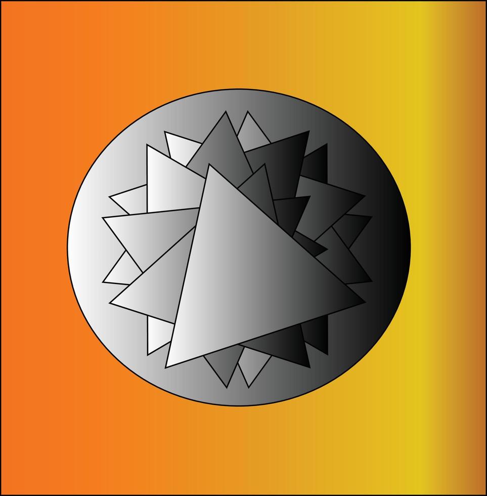 artistico design fatto con triangolo e cerchio forme su un' pendenza sfondo vettore