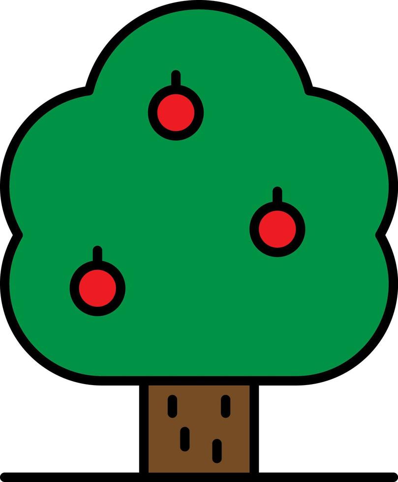 albero, Mela colore icona vettore