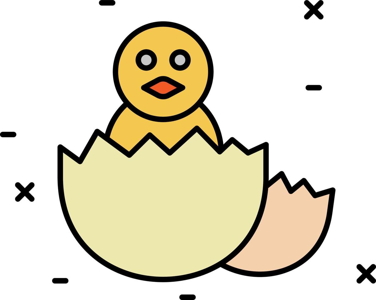 pollo, uovo colore icona vettore