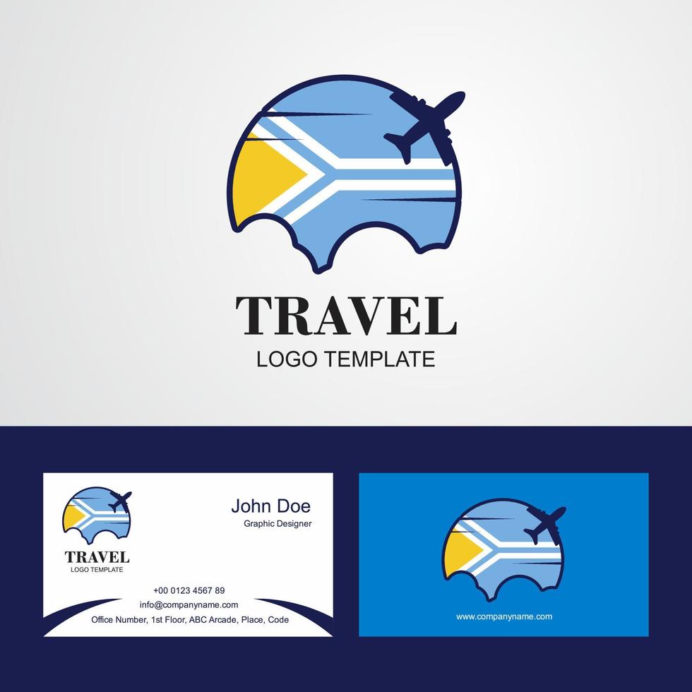 viaggio tuva bandiera logo e visitare carta design vettore